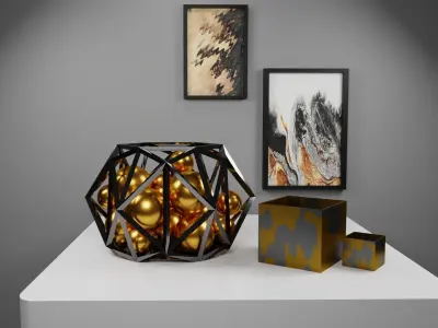 Decoration Set with Frames 3D model