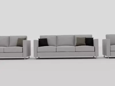 pack 2 couch and armachair  3D model