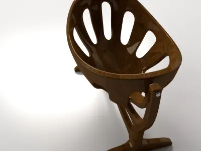 WoodenCrib wooden chair 3D model