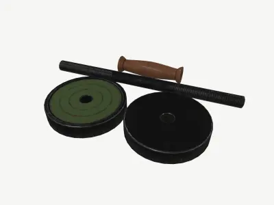 Old Dumbbell Low-poly 3D model