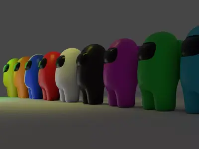 Among Us Colors Complete Crewmates Free 3D model