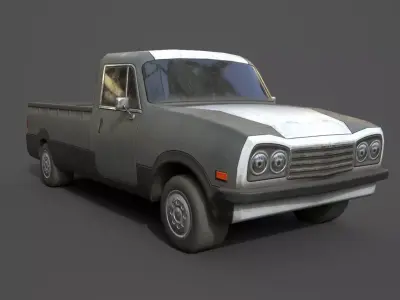 Generic PickUp Grey Low-poly 3D model