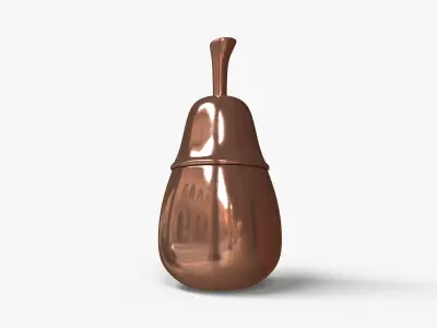 Bowl Pear Bronze Low-poly 3D model