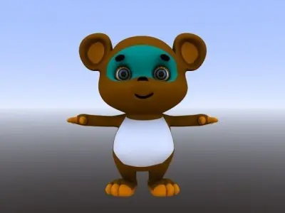 BEAR CARTOON Low-poly 3D model