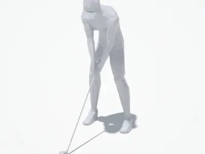 Golf Pose Sport Character Low-poly 3D model