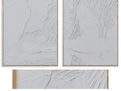 Plaster Photo Frame set  020 3D model