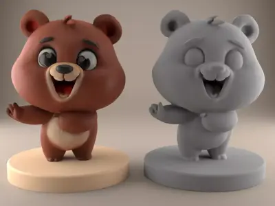 Cute Bear STL File - 3D Model for Decoration Gift 2 3D print model
