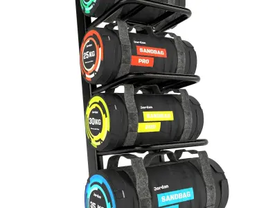 Sandbag Rack Gym Equipment Low-poly 3D model