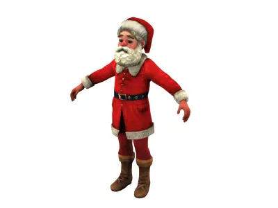 Santa Claus  rig  high-poly  textured  3D model