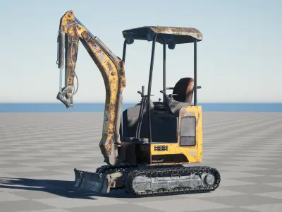ZBL Mini Excavator v3 - Unreal Engine Project Low-poly 3D model