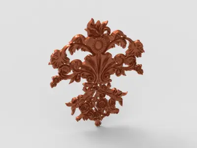 Floral Wood Carving for Furniture - 7 3D model