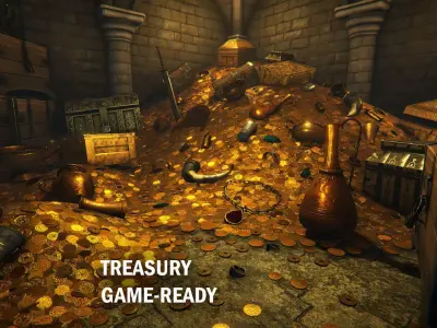 Treasury game ready Low-poly 3D model
