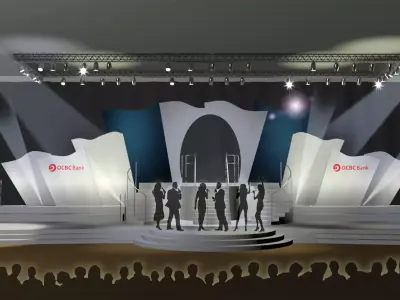 Abstract stage  backdrop design V1 3D model