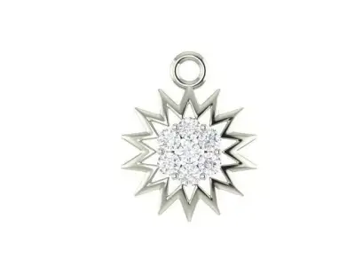 pendant gold diamond starburst Free 3D model purchase