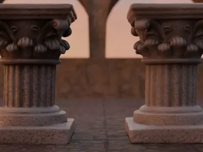 Photorealistic Ancient Column Low-poly 3D model