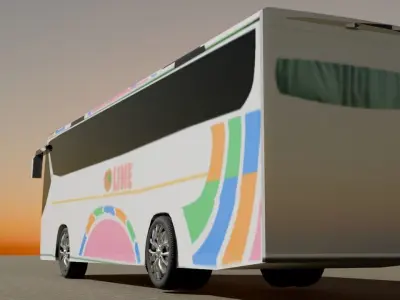 Passenger Bus Low-poly 3D model