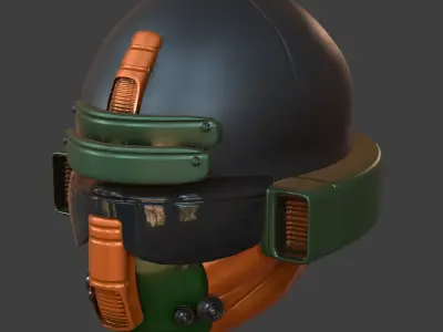 Gas mask helmet 3d model scifi Low-poly  Low-poly 3D model 106