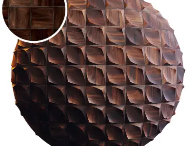 20 Wooden 3D Panel Materials 01 - PBR - 4K Low-poly 3D model