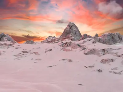 Winter mountain with texture inside  Free 3D model