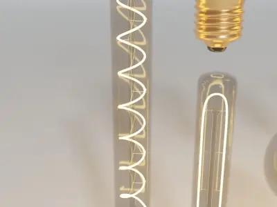 industrial light led bulb collection 3D model