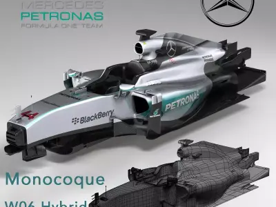 Mercedes W06 monocoque Low-poly 3D model
