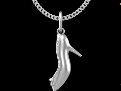  high heel pendant charms - one inch pendant 3D print model