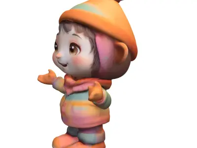 Adorable Winter  Low-poly 3D model