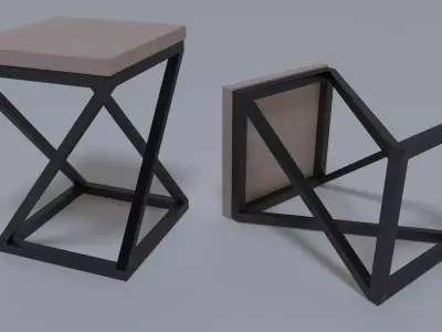 Chair side table with base Free 3D model