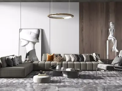 Style Modern Living Room Luxury 3D model