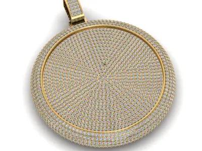 Luxury Full Diamond Circle Pendant 3D print model