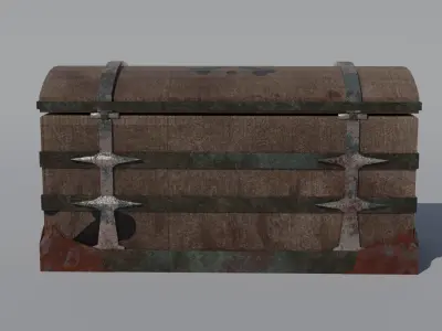 Pirate Chest with Golds 3D model