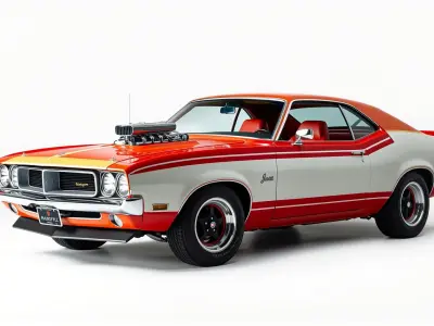 Retro Muscle Car 1970s American model pack Low-poly 3D model