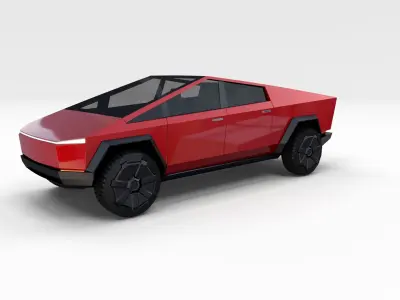Tesla Cybertruck Red 3D model