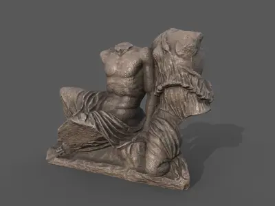 statue of Hercules and Hebe  Low-poly 3D model