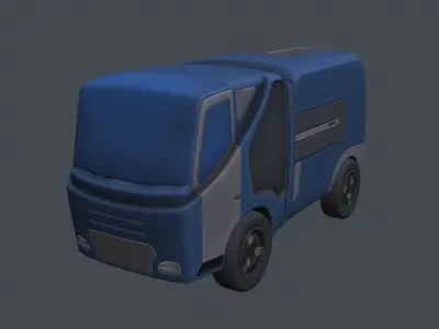 Futuristic stylized truck Low-poly 3D model