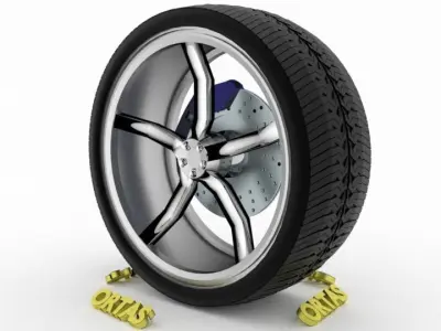 ORTAS CAR WHEEL RIM 83-84 GAME READY WHEEL 3D Model Pack