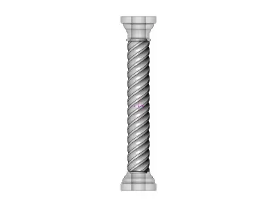 Spiral flutes classical column 3D print model
