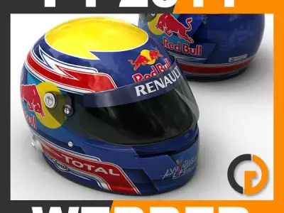 Helmet F1 2011 Mark Webber 3D model