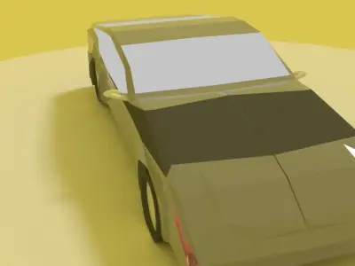 car low poly model paper Low-poly 3D model