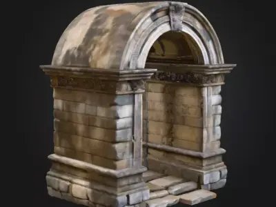 Ancient Stone Archway Low-poly 3D model