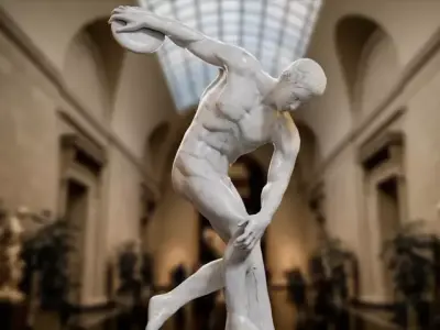 Discobolus Low-poly 3D model