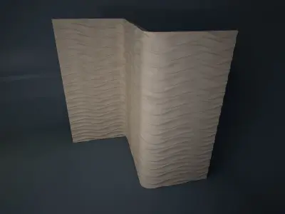 05 WAVES PATTERN WALL Low-poly 3D model