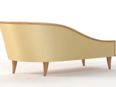 Grand 1940s French Tufted Classic Luxury Sycamore Chaise 3D model