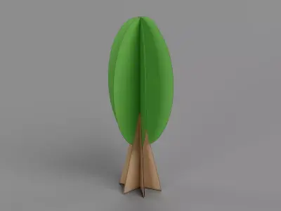 Paper Tree V5 Low-poly 3D model
