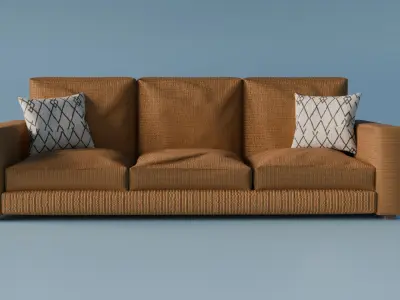 Realistic realistic modern sofa Free low-poly 3D model