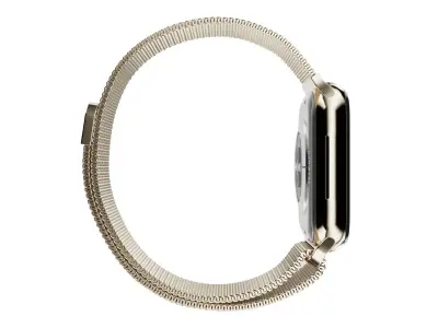 Apple Watch Series 8 Gold Stainless Steel Milanese Loop Color  Low-poly 3D model