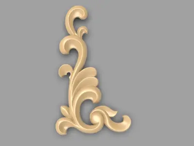 Floral Wood Carving for Furniture - 8 3D model