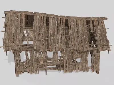 Thatch Hut House 08 For Games and Films 3D Model Low-poly 3D model