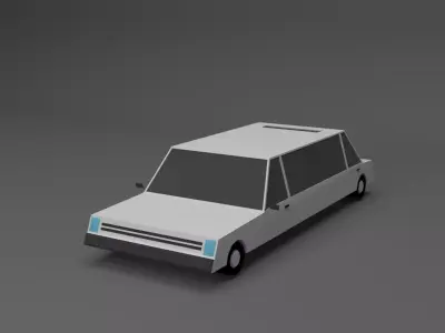limousine car Low-poly 3D model
