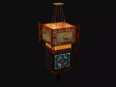 Chinese palace lantern  Low-poly 3D model order